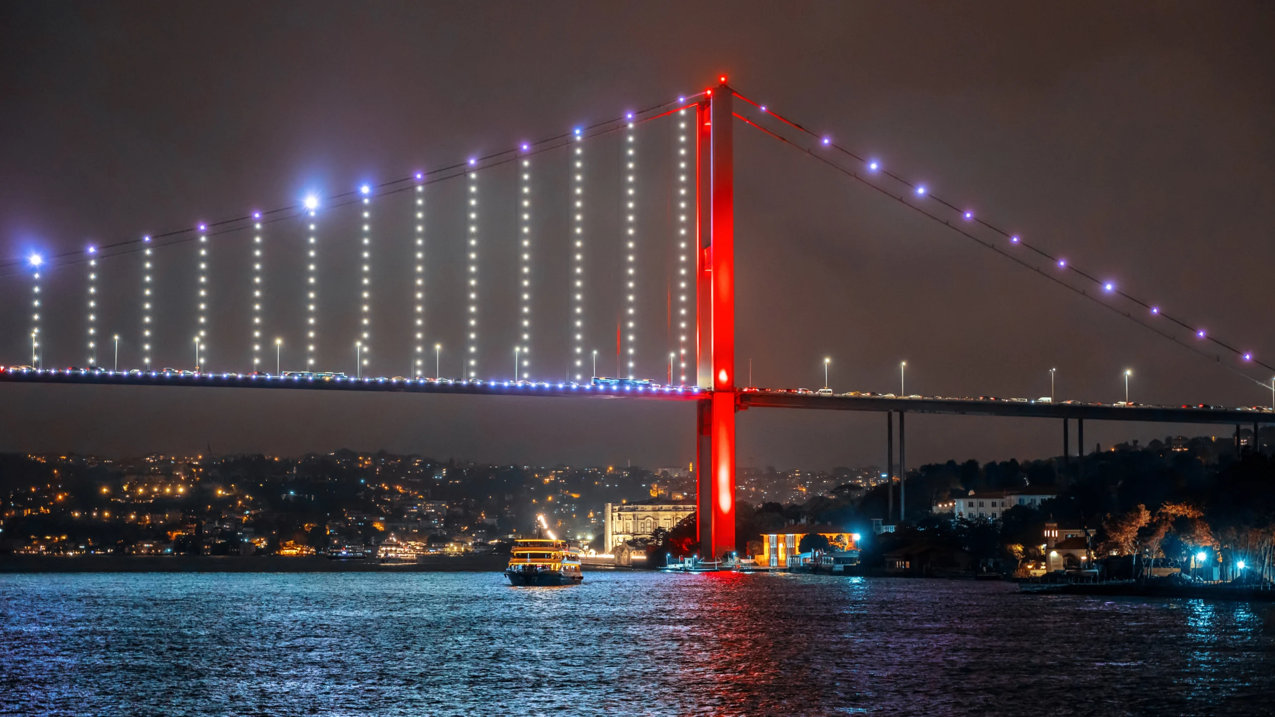 bosphorus bridge night istanbul turkey scaled bosphorus bridge night istanbul turkey scaled