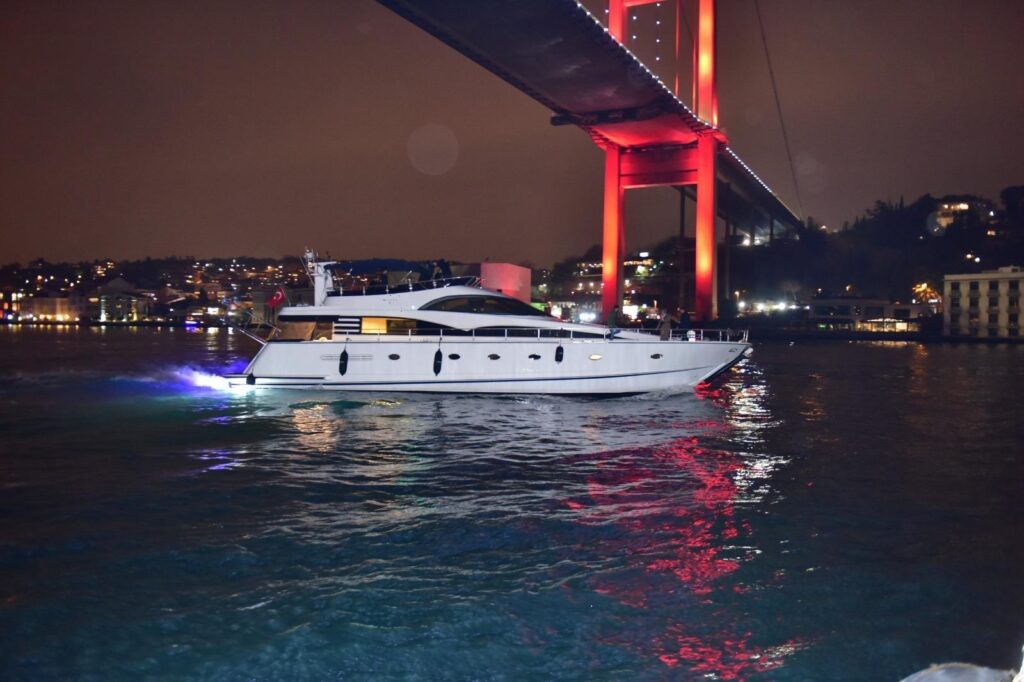Bosphorus 5 hen party yacht with open deck for a bachelorette charter in Istanbul