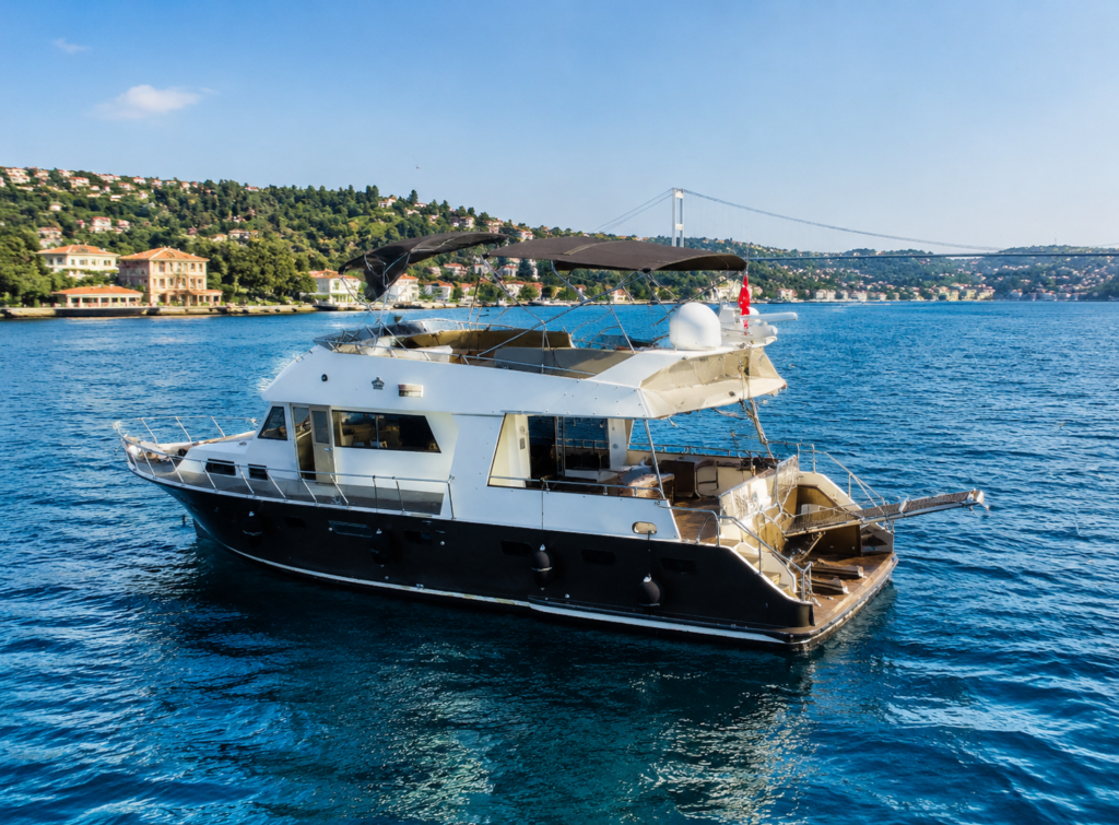 Private Bosphorus luxury yacht tour with wine and snacks from Istanbul cruise port