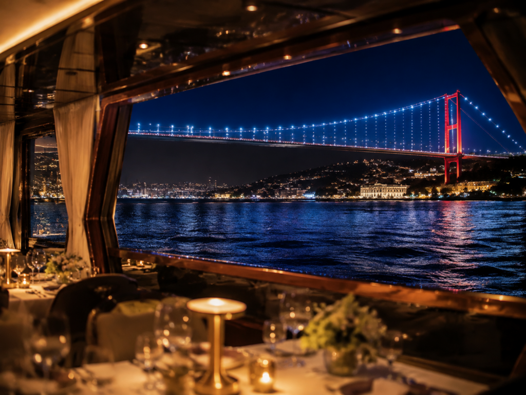 Standard menu with soft drinks on the Bosphorus dinner cruise