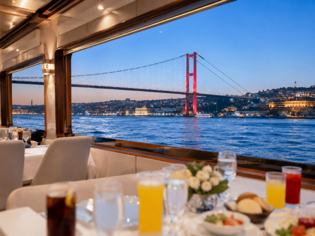 Vegetarian menu with soft drinks on the Bosphorus dinner cruise