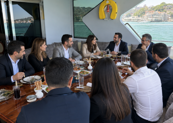 Event Boat 5, a private event charter boat on the Bosphorus in Istanbul