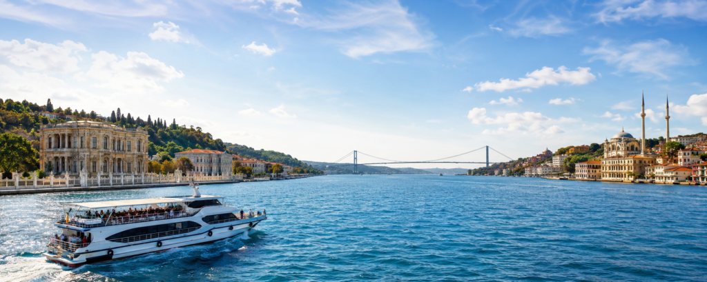 Bosphorus cruise Istanbul view of the strait and Bosphorus Bridge