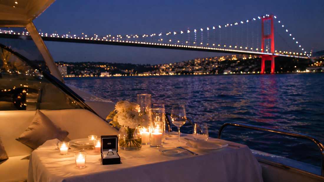 Romantic Proposal on a Yacht